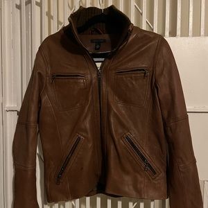 Tommy Hilfiger 100% leather womens bomber jacket